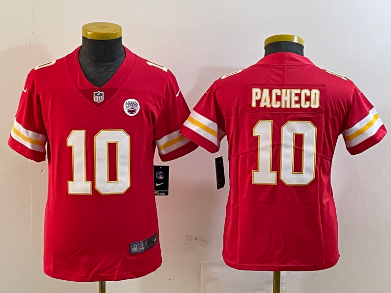 Youth 2025 Kansas City Chiefs #10 Pacheco red Nike NFL jersey style 43